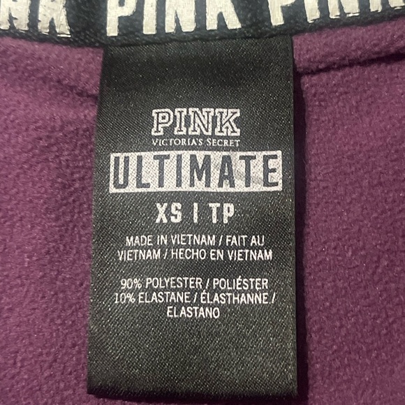 Victoria's Secret PINK Burgundy Quarter Zip Pullover Sweatshirt Size XS - Picture 12 of 12
